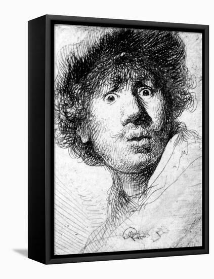 Self Portrait, 1630 (Etching)-Rembrandt van Rijn-Framed Premier Image Canvas