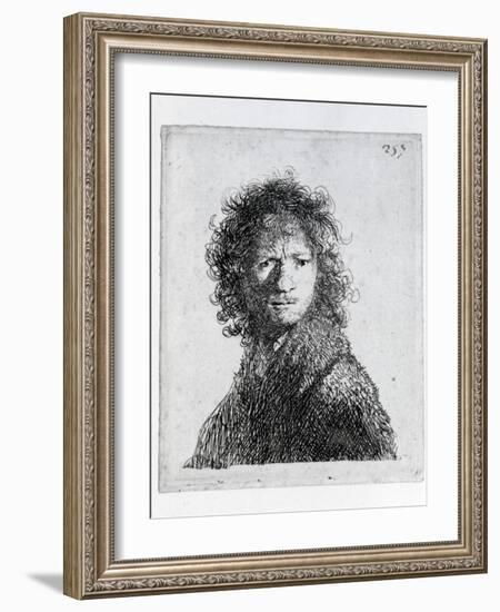 Self Portrait, 1630 (Etching)-Rembrandt van Rijn-Framed Giclee Print