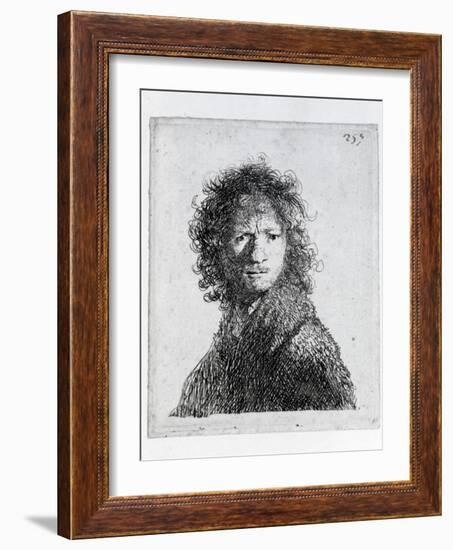 Self Portrait, 1630 (Etching)-Rembrandt van Rijn-Framed Giclee Print