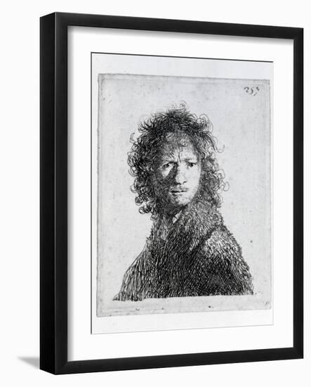 Self Portrait, 1630 (Etching)-Rembrandt van Rijn-Framed Giclee Print