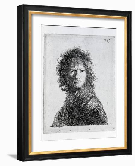 Self Portrait, 1630 (Etching)-Rembrandt van Rijn-Framed Giclee Print