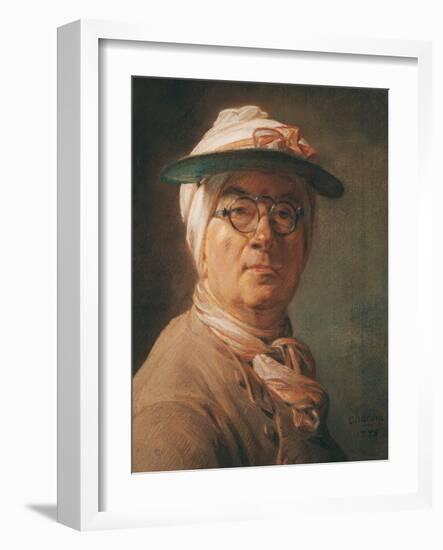 Self Portrait, 1775-Jean-Baptiste Simeon Chardin-Framed Giclee Print