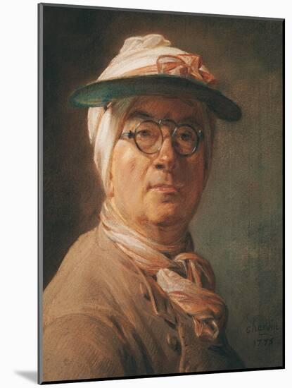 Self Portrait, 1775-Jean-Baptiste Simeon Chardin-Mounted Giclee Print