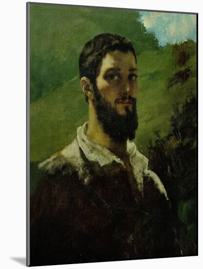 Self-Portrait, 1850-1853-Gustave Courbet-Mounted Giclee Print