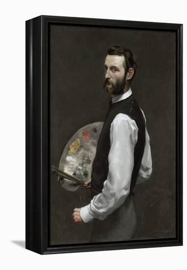 Self portrait, 1865-66-Jean Frederic Bazille-Framed Premier Image Canvas