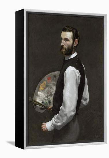 Self portrait, 1865-66-Jean Frederic Bazille-Framed Premier Image Canvas