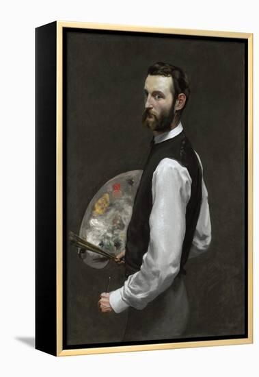 Self portrait, 1865-66-Jean Frederic Bazille-Framed Premier Image Canvas