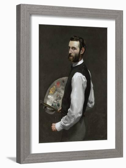 Self portrait, 1865-66-Jean Frederic Bazille-Framed Giclee Print