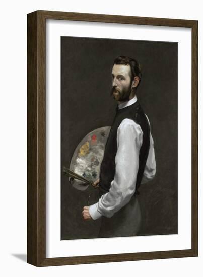 Self portrait, 1865-66-Jean Frederic Bazille-Framed Giclee Print