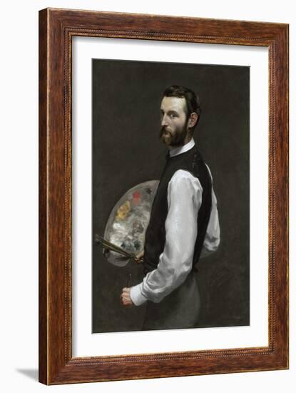 Self portrait, 1865-66-Jean Frederic Bazille-Framed Giclee Print