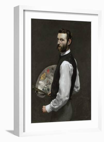 Self portrait, 1865-66-Jean Frederic Bazille-Framed Giclee Print