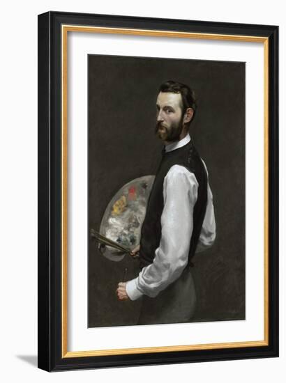 Self portrait, 1865-66-Jean Frederic Bazille-Framed Giclee Print