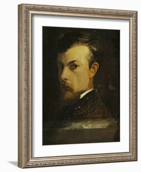 Self-Portrait, 1867-Odilon Redon-Framed Giclee Print