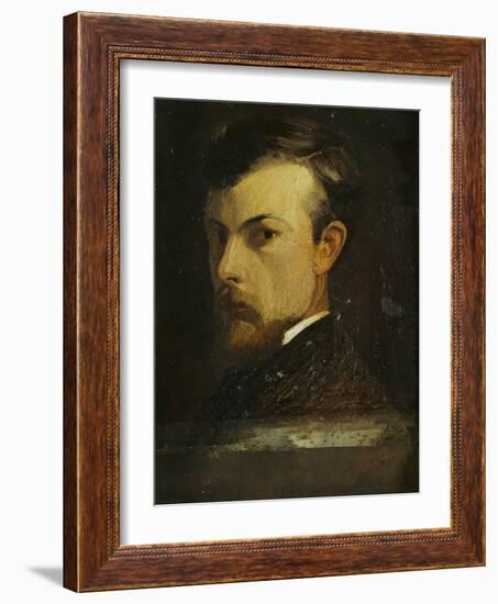 Self-Portrait, 1867-Odilon Redon-Framed Giclee Print