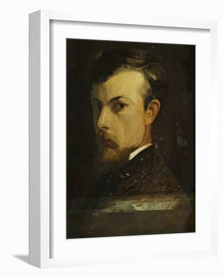 Self-Portrait, 1867-Odilon Redon-Framed Giclee Print