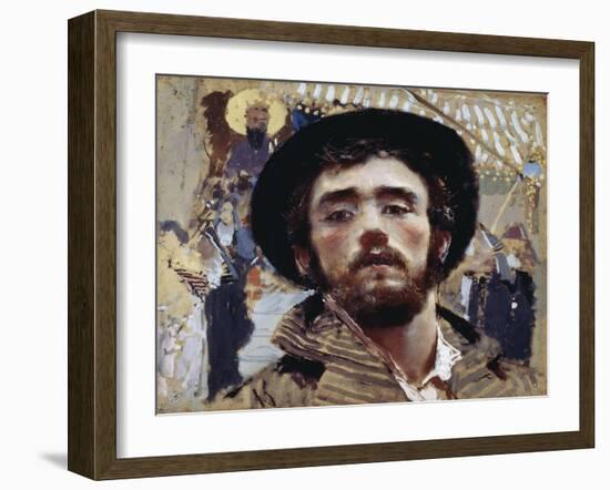 Self-Portrait, 1877-Francesco Paolo Michetti-Framed Giclee Print