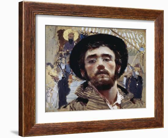 Self-Portrait, 1877-Francesco Paolo Michetti-Framed Giclee Print