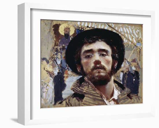 Self-Portrait, 1877-Francesco Paolo Michetti-Framed Giclee Print