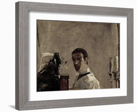 Self Portrait, 1880-Henri de Toulouse-Lautrec-Framed Giclee Print