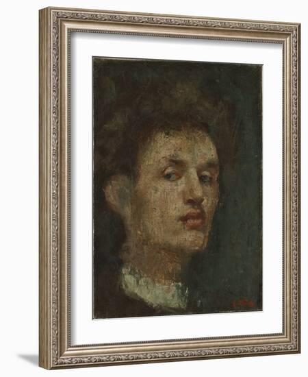 Self-Portrait, 1886 (Oil on Canvas)-Edvard Munch-Framed Giclee Print