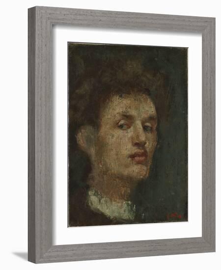 Self-Portrait, 1886 (Oil on Canvas)-Edvard Munch-Framed Giclee Print