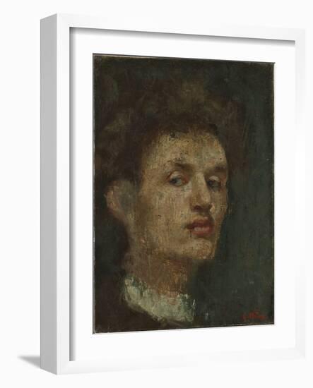 Self-Portrait, 1886 (Oil on Canvas)-Edvard Munch-Framed Giclee Print