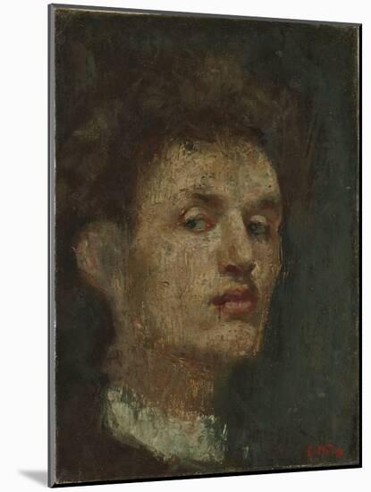 Self-Portrait, 1886 (Oil on Canvas)-Edvard Munch-Mounted Giclee Print