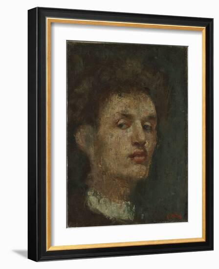 Self-Portrait, 1886 (Oil on Canvas)-Edvard Munch-Framed Giclee Print