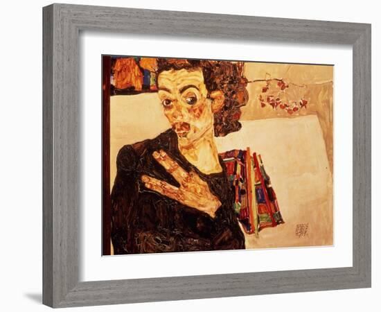 Self Portrait, 1911-Egon Schiele-Framed Giclee Print