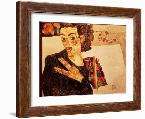 Self Portrait, 1911-Egon Schiele-Framed Giclee Print