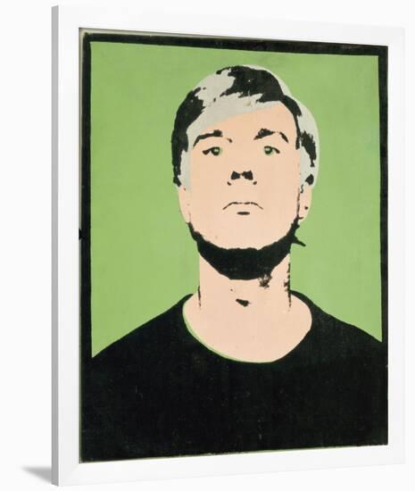 Self-Portrait, 1964 (on green)-Andy Warhol-Framed Art Print