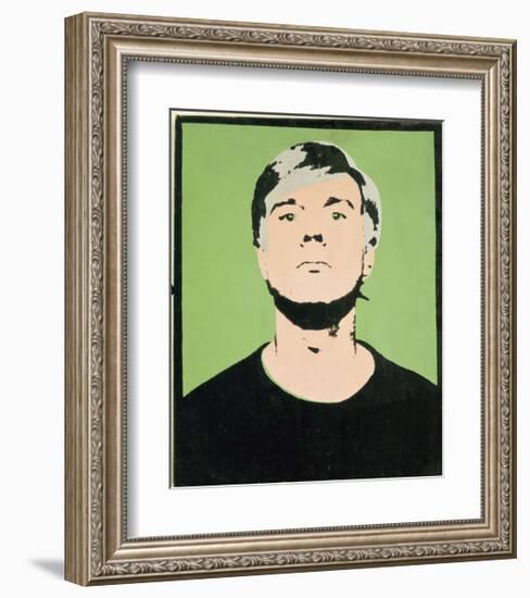 Self-Portrait, 1964 (on green)-Andy Warhol-Framed Giclee Print