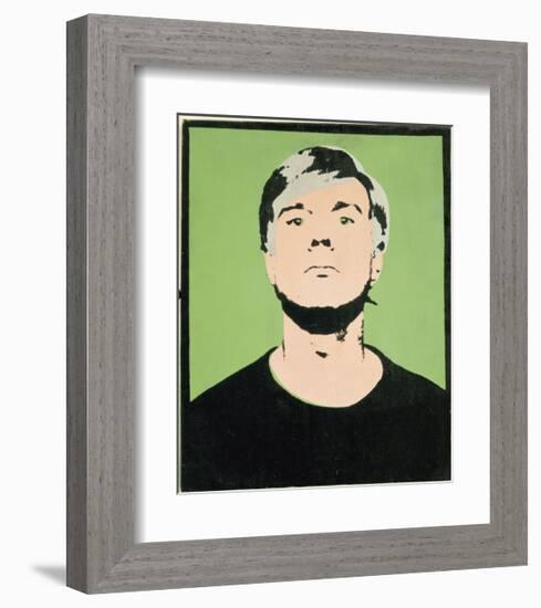 Self-Portrait, 1964 (on green)-Andy Warhol-Framed Giclee Print