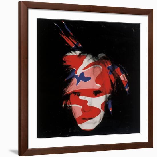 Self-Portrait, 1986 (red, white and blue camo)-Andy Warhol-Framed Art Print