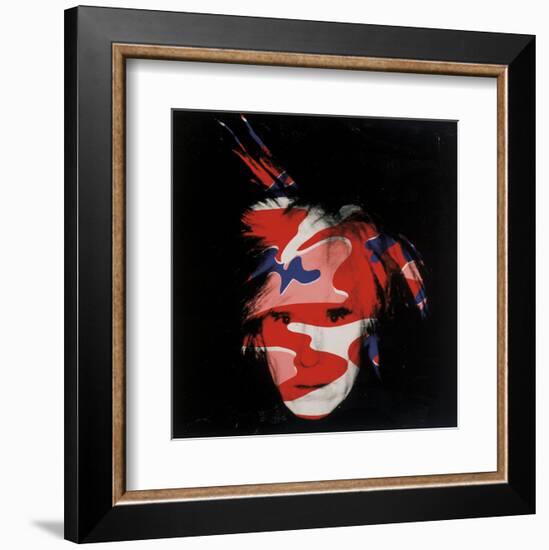 Self-Portrait, 1986 (red, white and blue camo)-Andy Warhol-Framed Art Print