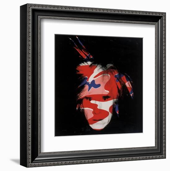 Self-Portrait, 1986 (red, white and blue camo)-Andy Warhol-Framed Art Print