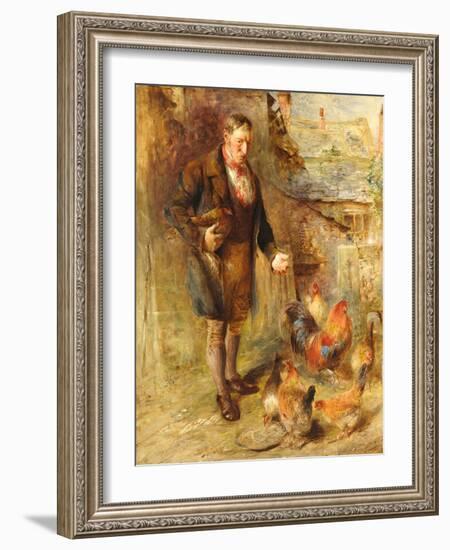 Self Portrait Aged 38 with Chickens-William Huggins-Framed Giclee Print