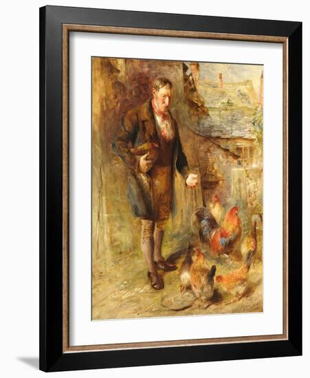 Self Portrait Aged 38 with Chickens-William Huggins-Framed Giclee Print