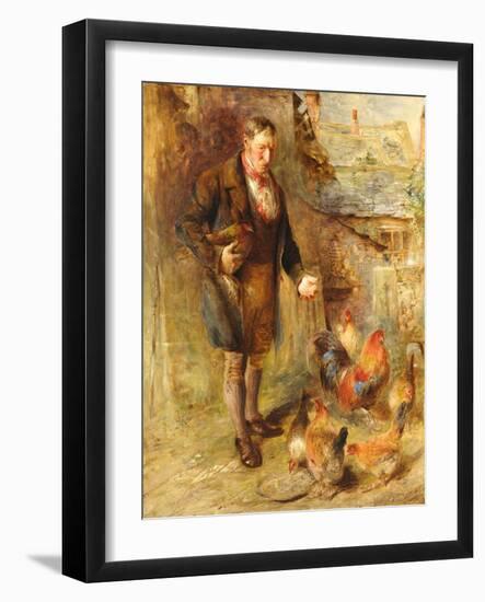 Self Portrait Aged 38 with Chickens-William Huggins-Framed Giclee Print