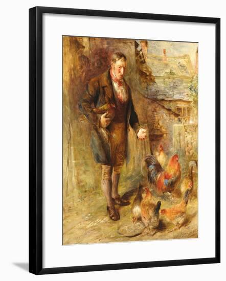 Self Portrait Aged 38 with Chickens-William Huggins-Framed Giclee Print