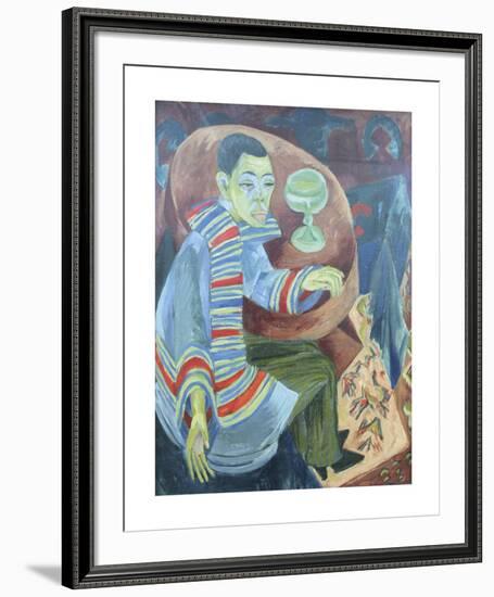 Self Portrait as a Drinker-Ernst Ludwig Kirchner-Framed Premium Giclee Print