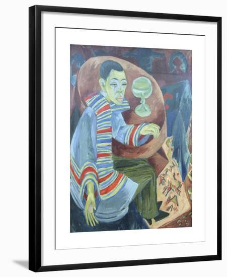 Self Portrait as a Drinker-Ernst Ludwig Kirchner-Framed Premium Giclee Print