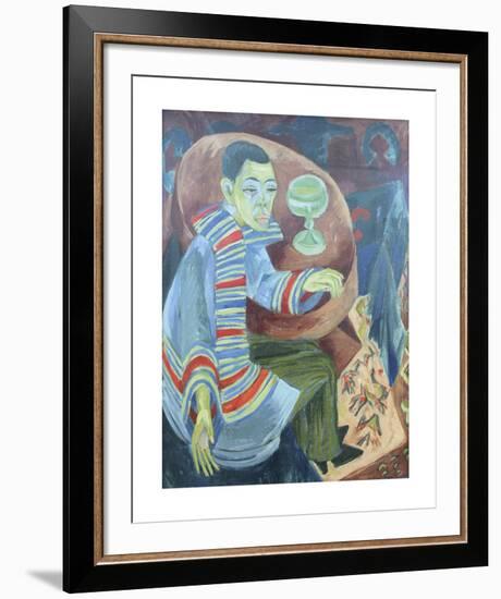 Self Portrait as a Drinker-Ernst Ludwig Kirchner-Framed Premium Giclee Print