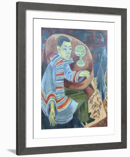 Self Portrait as a Drinker-Ernst Ludwig Kirchner-Framed Premium Giclee Print