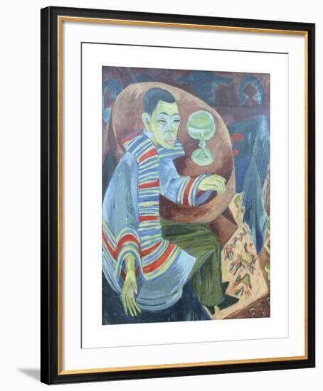 Self Portrait as a Drinker-Ernst Ludwig Kirchner-Framed Premium Giclee Print