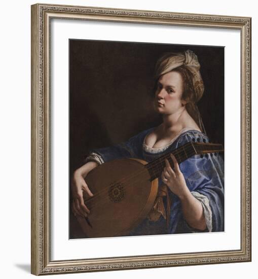 Self-Portrait as a Lute Player, c.1615-18-Artemisia Gentileschi-Framed Premium Giclee Print