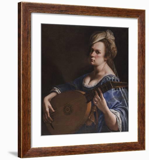 Self-Portrait as a Lute Player, c.1615-18-Artemisia Gentileschi-Framed Premium Giclee Print