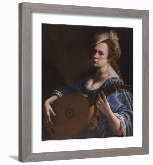 Self-Portrait as a Lute Player, c.1615-18-Artemisia Gentileschi-Framed Premium Giclee Print