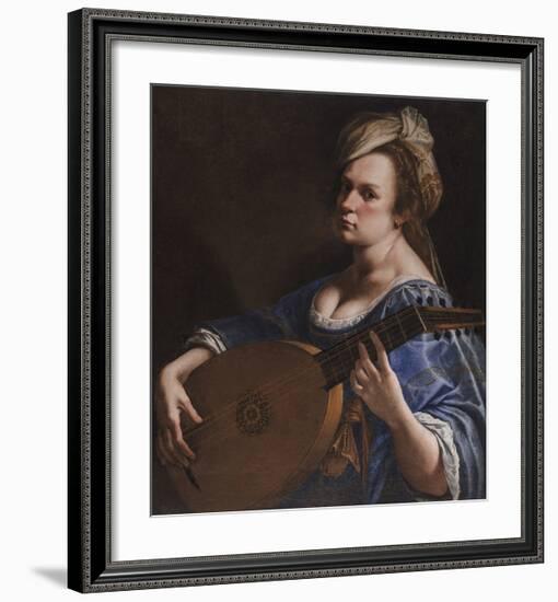 Self-Portrait as a Lute Player, c.1615-18-Artemisia Gentileschi-Framed Premium Giclee Print