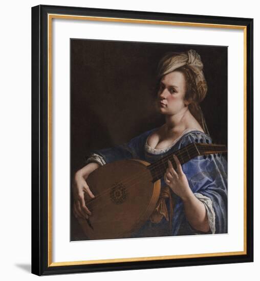 Self-Portrait as a Lute Player, c.1615-18-Artemisia Gentileschi-Framed Premium Giclee Print